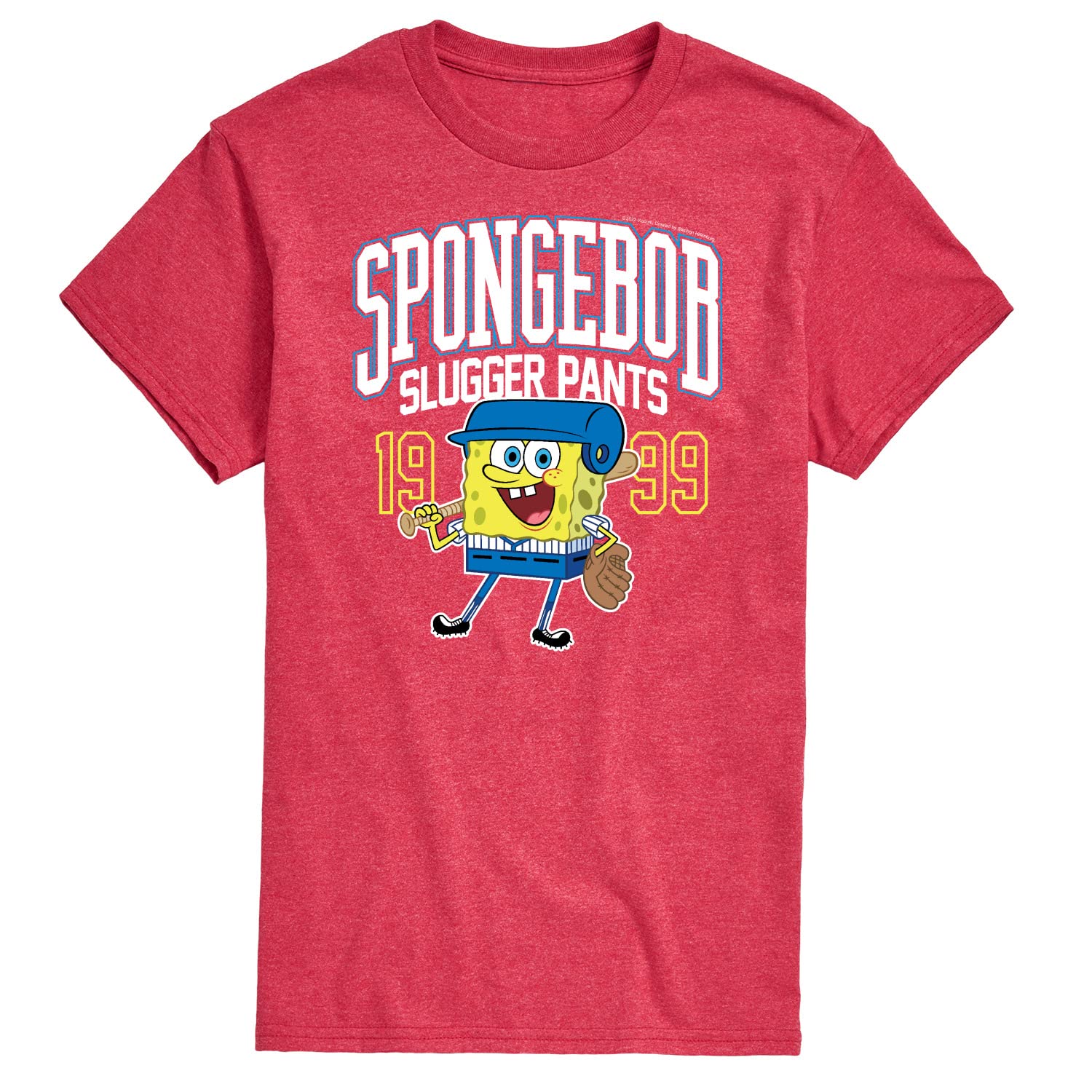 HYBRID APPAREL Spongebob Squarepants Graphic T-Shirt for Men - Soft Short Sleeve Casual Tee with Spongebob Slugger Design - Perfect for Cartoon Fans, Summer Outfits & Casual Wear