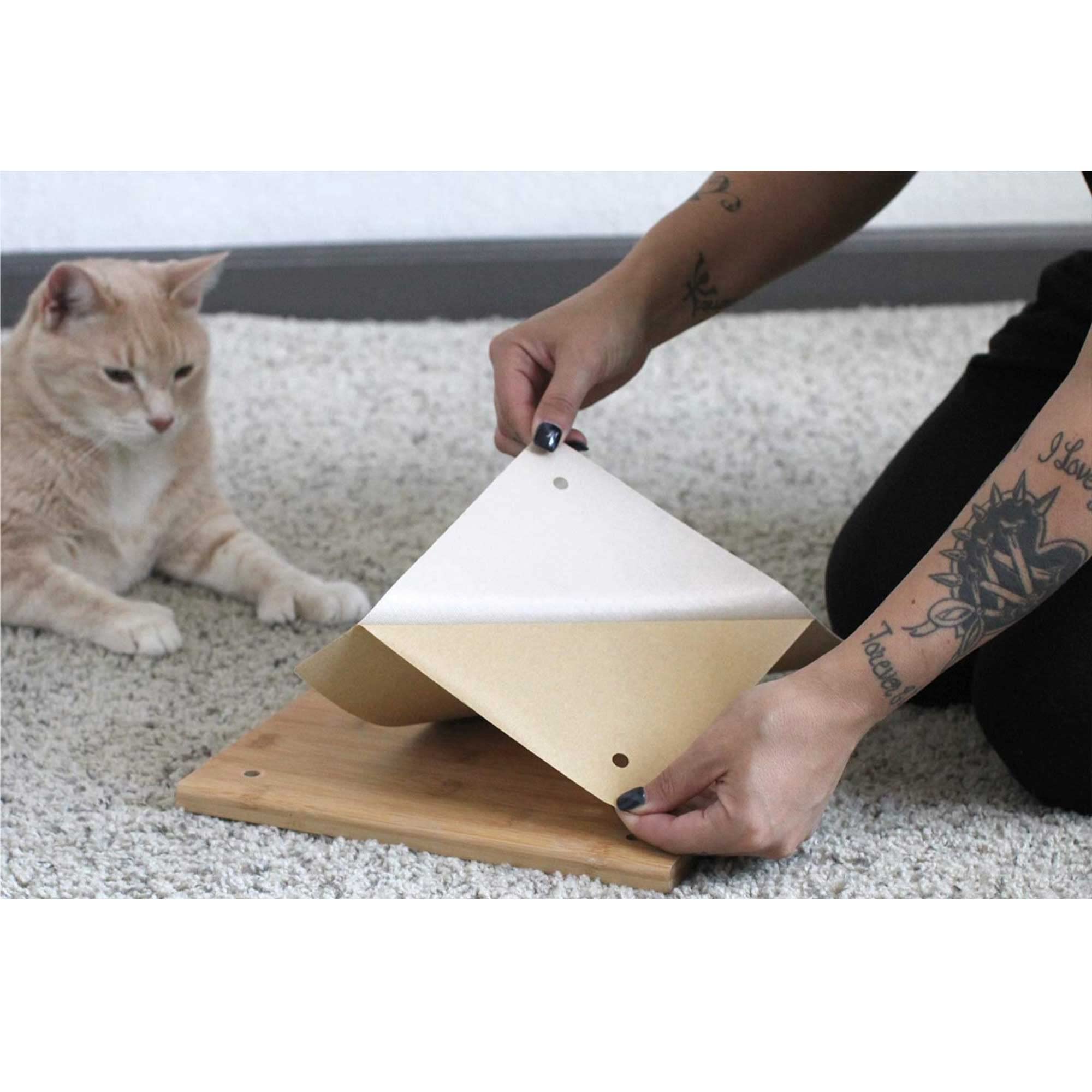 Cat Step Bamboo Shelf with Cork Pad - Wall Mounted Cat Climbing Furniture for Indoor Cats (9