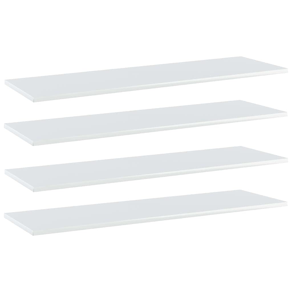 4-Pack High Gloss White Bookshelf Replacement Panels - Floating Shelf Boards for Book Storage, Display & Organization - Perfect for Home Office, Living Room & Bedroom Shelving Units (Accessories Not Included)
