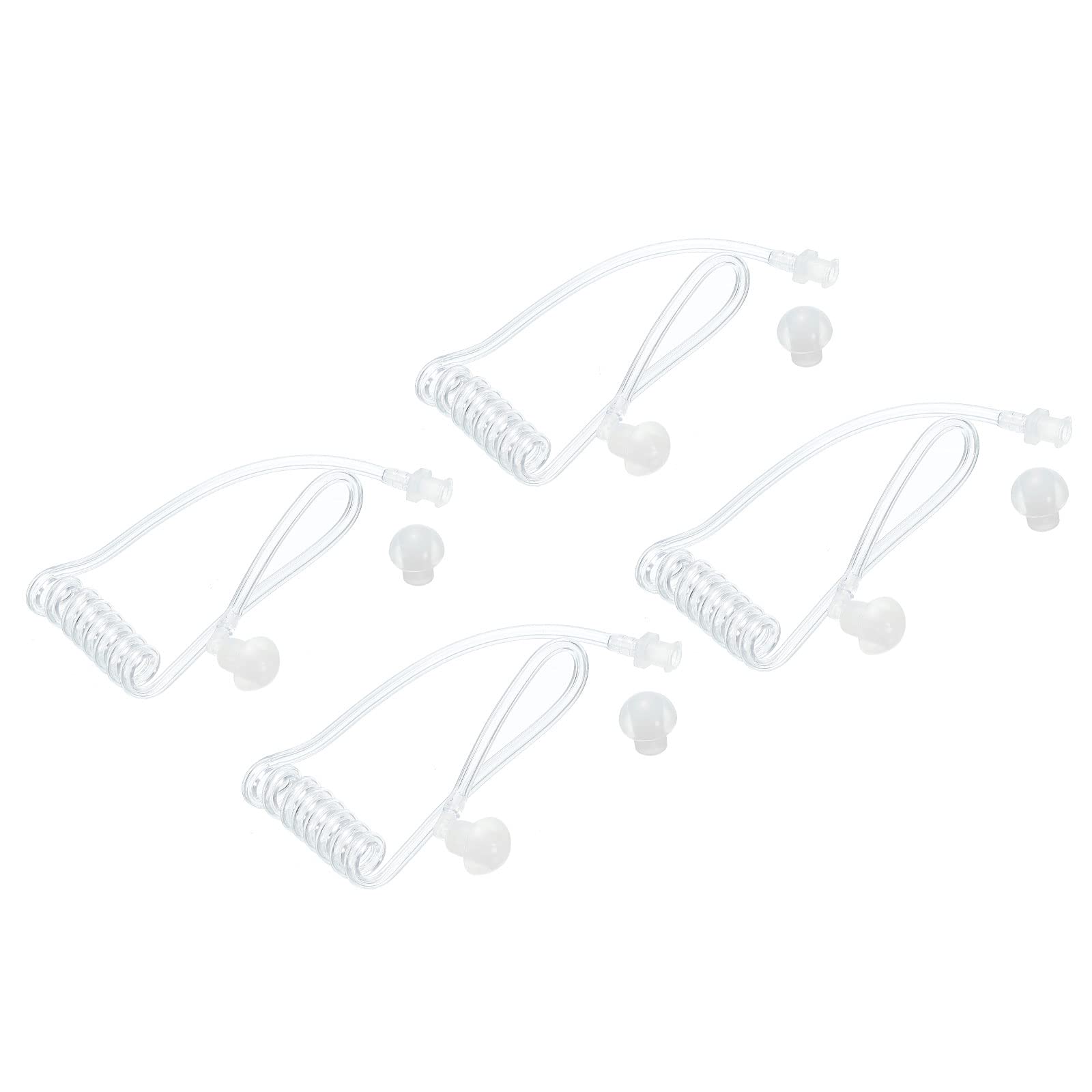 Clear Acoustic Tube for Two-Way Radio Earpiece & Headset - Replacement Coil Tube (4-Pack) | Durable Communication Accessories for Security, Construction & Event Staff