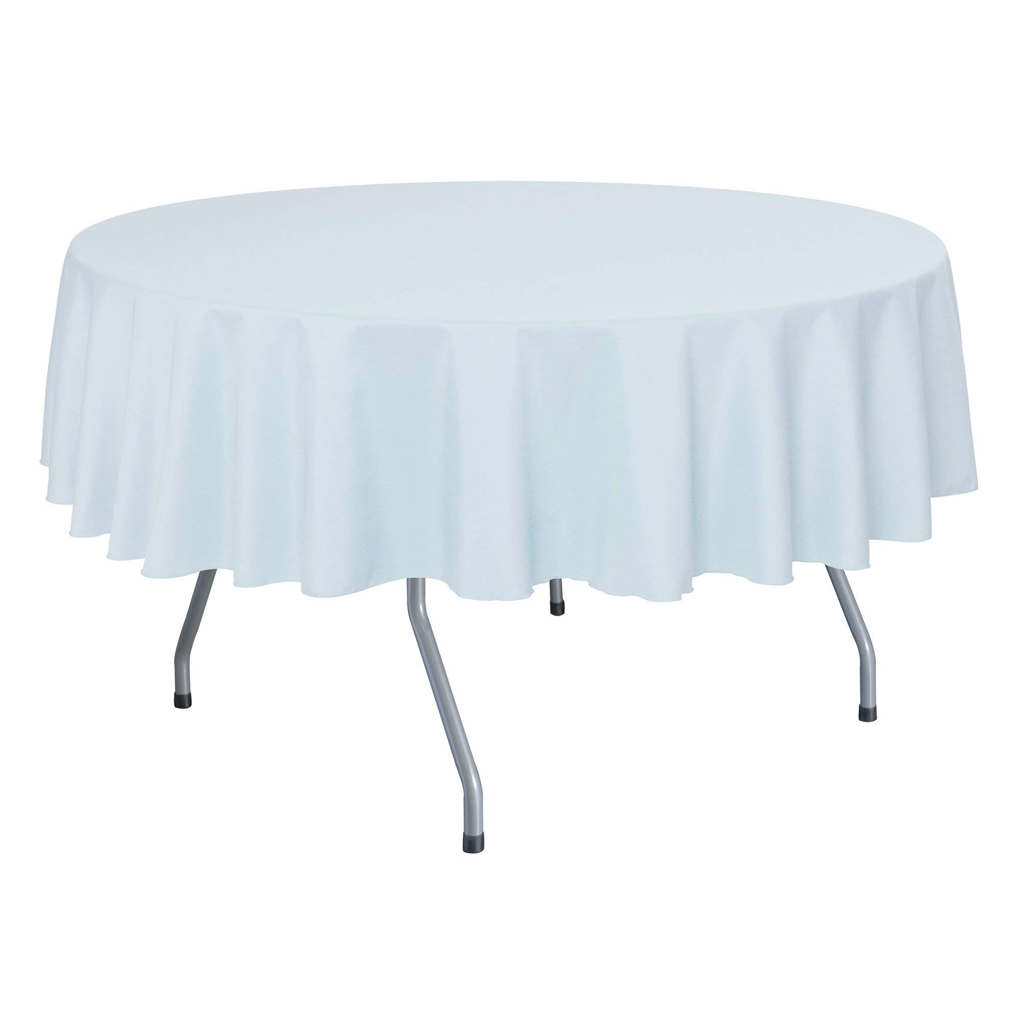 5-Pack 60-Inch Round Polyester Tablecloths - Wrinkle & Stain Resistant Linen-Like Table Cover for Dining, Parties, Weddings - Fits Tables Under 60