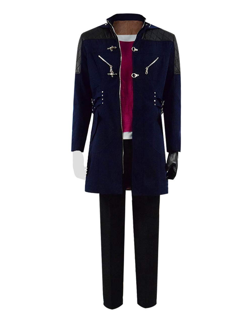 Dante Cosplay Costume for Adults - Stylish Leather Trench Coat Jacket Outfit | Perfect for Halloween, Anime Conventions & Video Game Themed Parties | Devil May Cry Inspired Costume