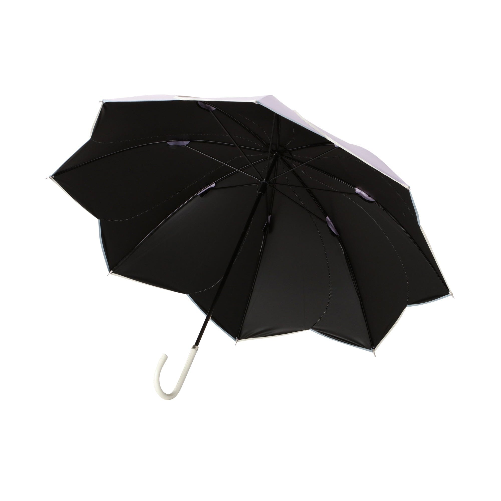 Bicolor Piping Long Umbrella 50cm Purple - Fashionable Rain Protection for Women & Men, Perfect for Outdoor Activities, Commuting, and Travel