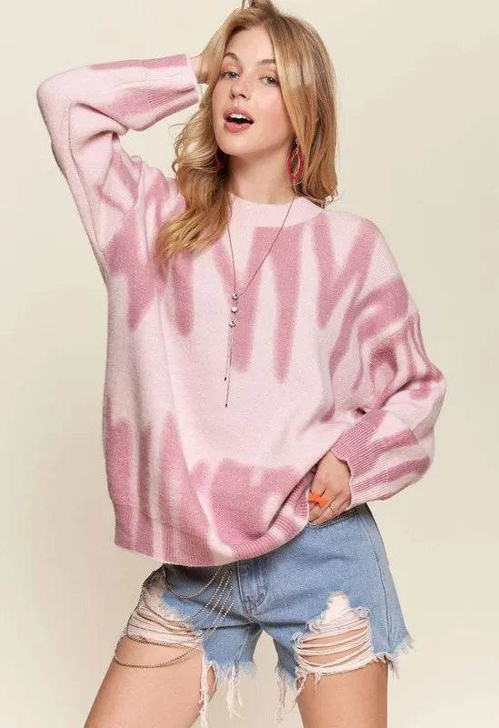 ADORA Drop Shoulder Graffiti Sweater - Trendy Oversized Pullover for Women | Perfect for Streetwear, Casual Outfits & Instagram Fashion