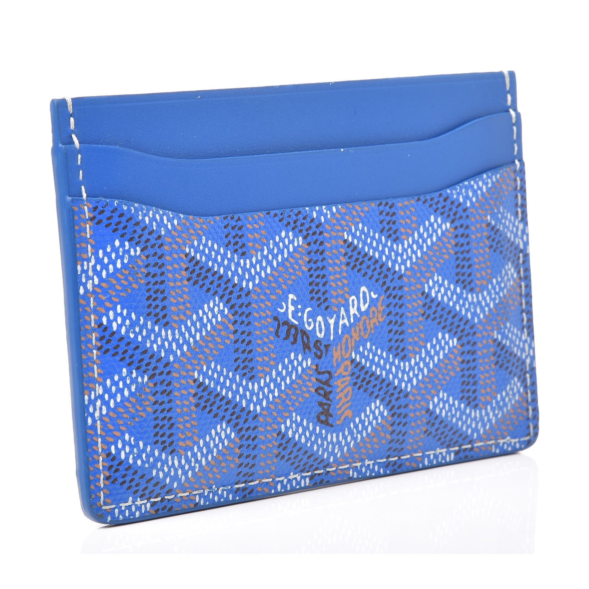 Goyard Saint Sulpice Sky Blue Leather Card Holder - Slim Wallet for Credit Cards & ID - Perfect for Everyday Use, Travel, and Business