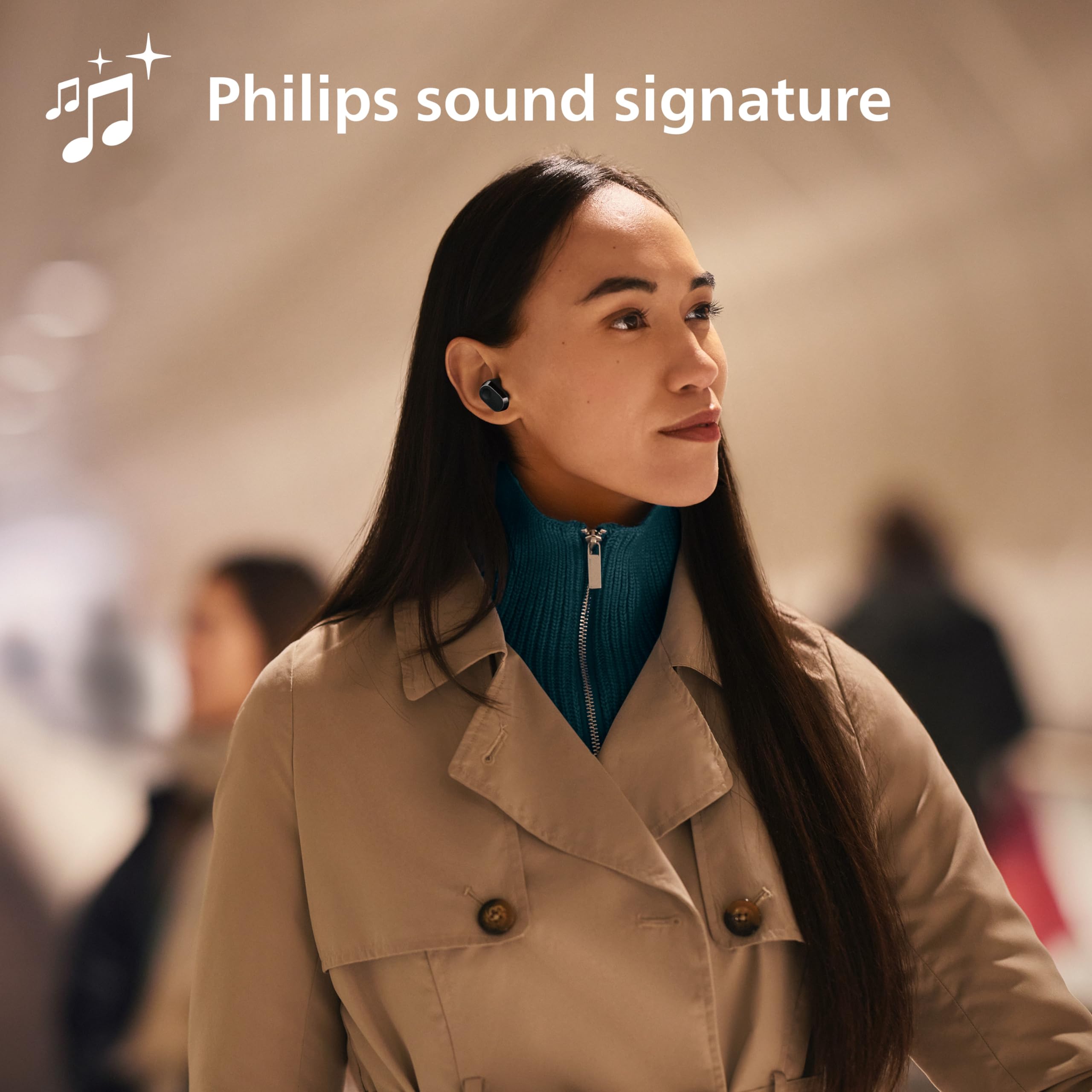 PHILIPS Fidelio T2 Active Noise Cancelling Wireless Earbuds - 40H Playtime, Crystal Clear Calls, Alexa/Google Assistant Compatible Bluetooth Headphones (Black) - Perfect for Commuting, Workouts & Travel