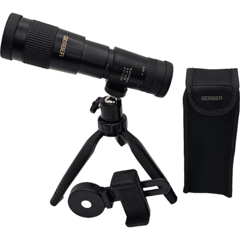Gerber Zoom 8 24x40 Monocular Telescope - High Power Compact Monocular for Bird Watching, Hunting, Hiking & Outdoor Adventures