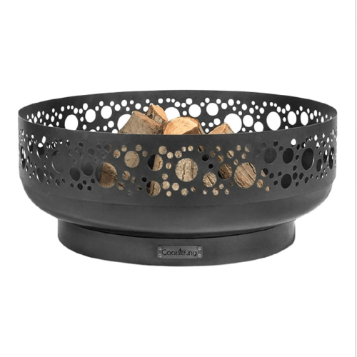 Cook King Boston Fire Pit - Outdoor Wood Burning Fire Pit for Backyard, Patio, Camping - Heavy Duty Steel Fire Bowl with Spark Screen & Poker Tool