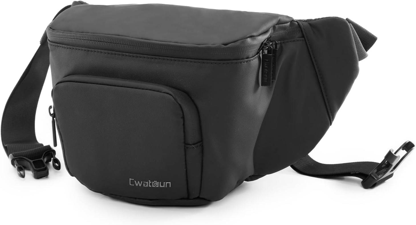 Waterproof Camera Belt Bag for DSLR/SLR - Shoulder Bag for Canon Nikon Sony Fuji - Daily Carry Storage Bag (Black) - Perfect for Travel, Hiking & Outdoor Photography