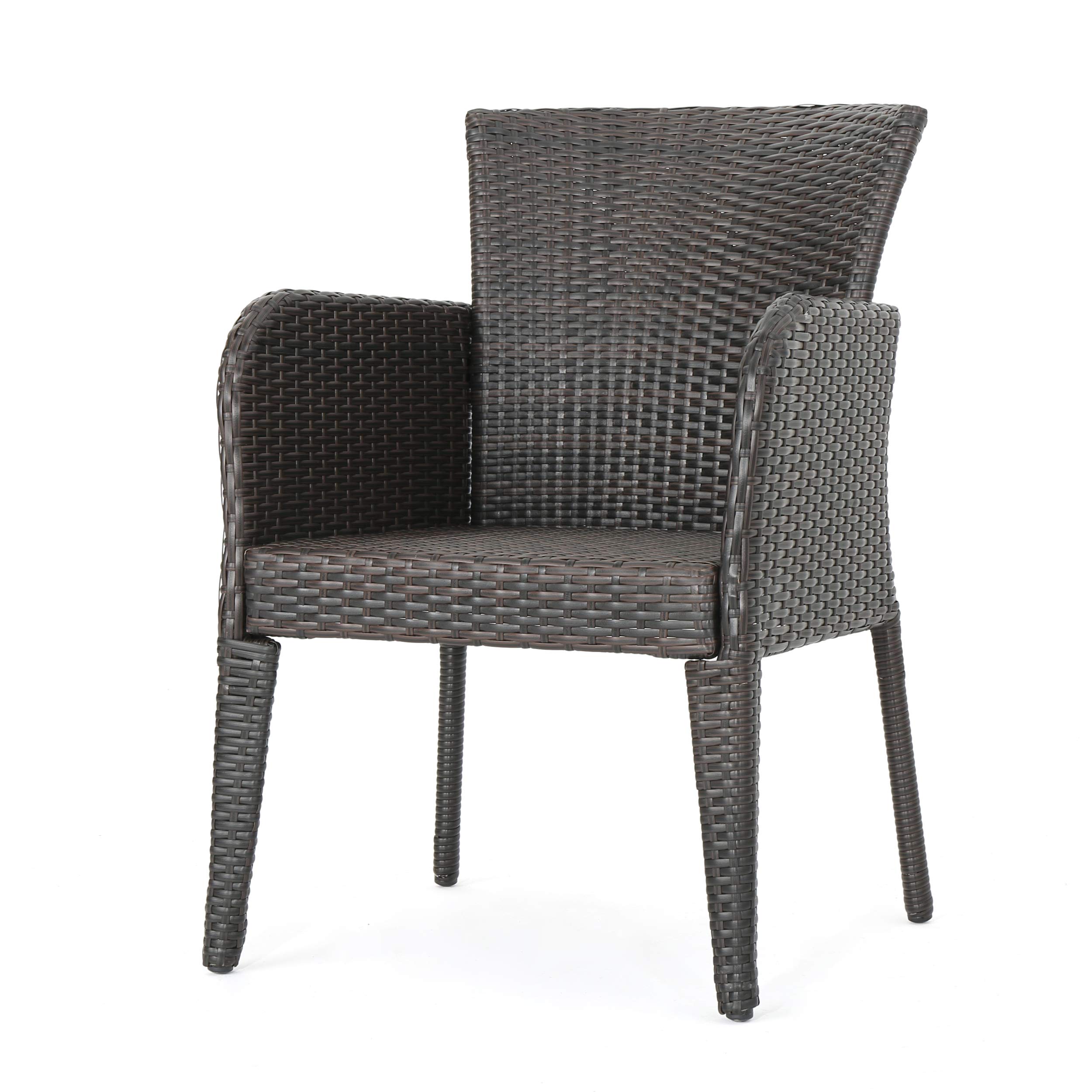 Christopher Knight Home Anaya Outdoor Wicker Dining Chairs, 2-Piece Set, Multibrown - Weather-Resistant Patio Furniture for Garden, Poolside & Backyard Dining