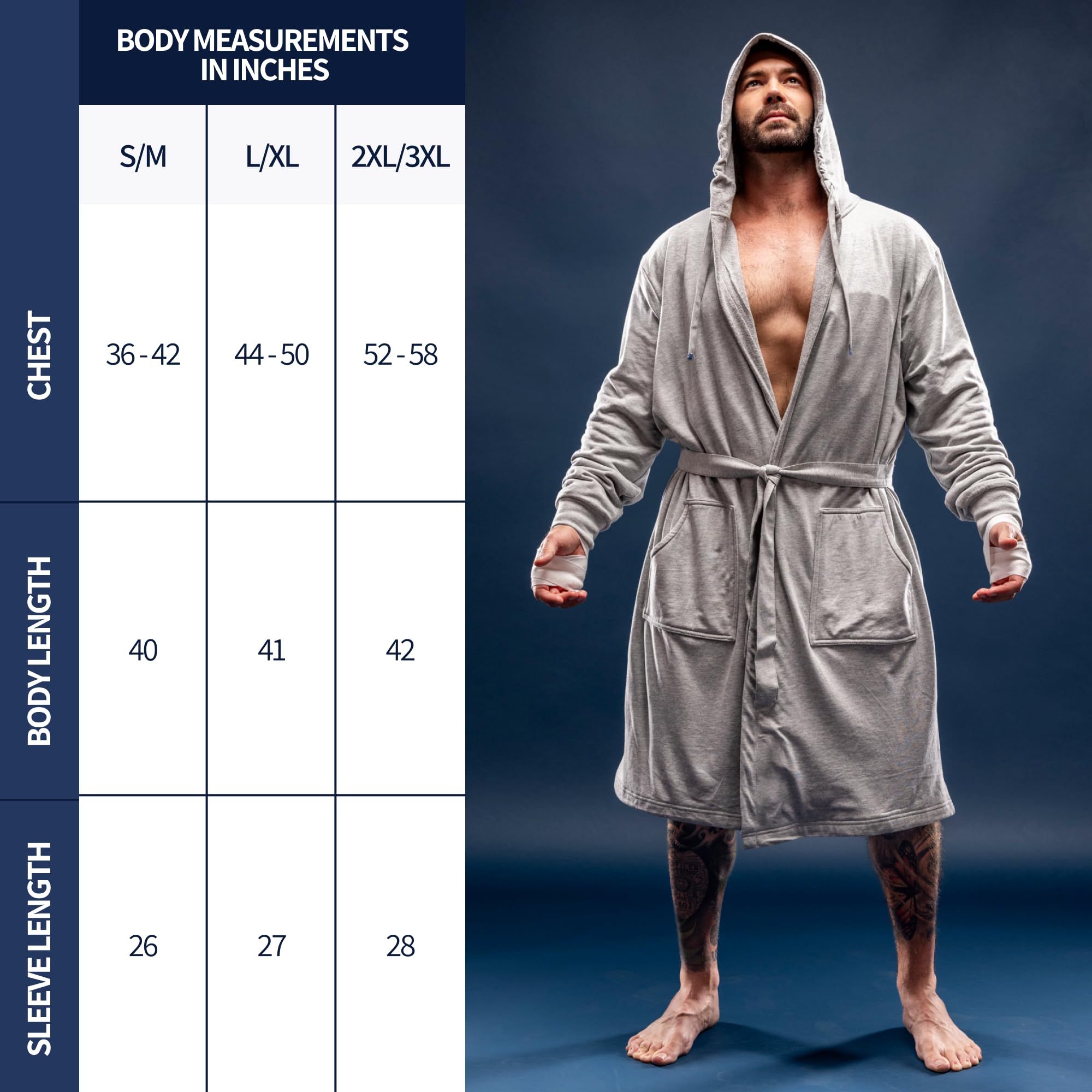 DudeRobe Men's Hooded Bathrobe with Pockets - Soft & Absorbent Cotton Robe for After Shower, Spa, Lounging at Home | Shark Tank Featured Product