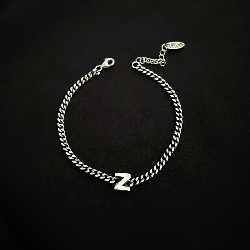 Sterling Silver 26 English Letter Alphabet Bracelet for Women - Personalized Name Initial Jewelry Gift for Her, Perfect for Birthdays, Anniversaries and Everyday Wear