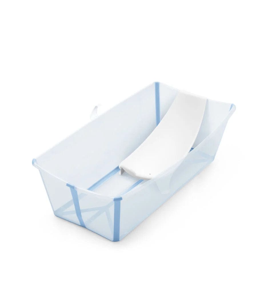 Stokke Flexi Bath X Large Baby Bathtub Bundle with Newborn Support - Foldable & Portable Infant Bath Tub for Newborns to Toddlers - Perfect for Home, Travel & Outdoor Use