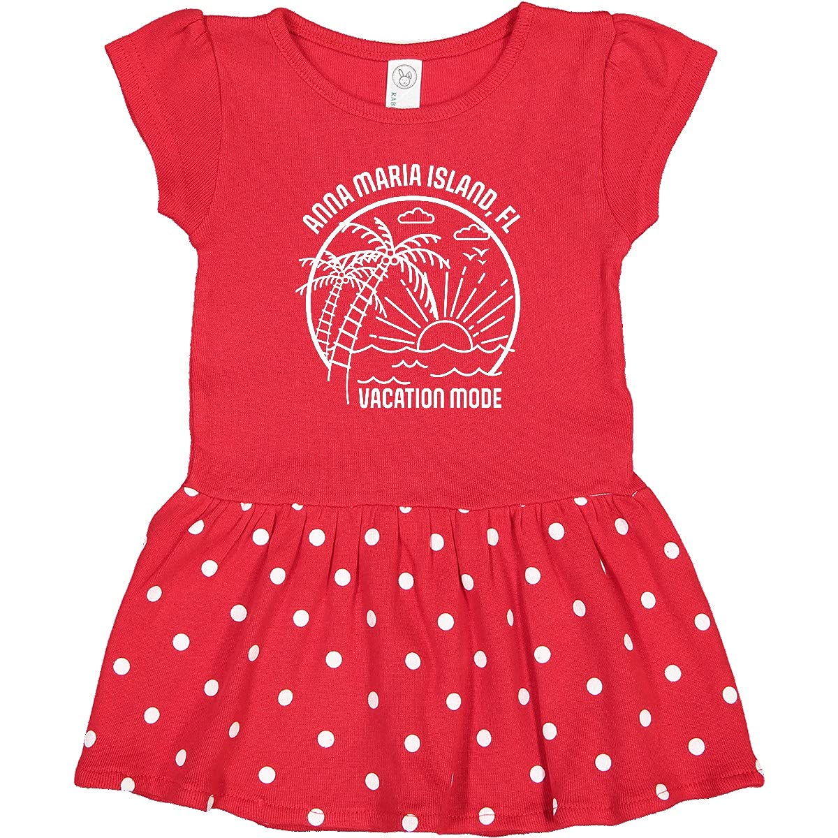 Inktastic Summer Vacation Mode Anna Maria Island Florida Infant Dress - Cute Baby Girl Outfit for Beach, Travel & Family Photos