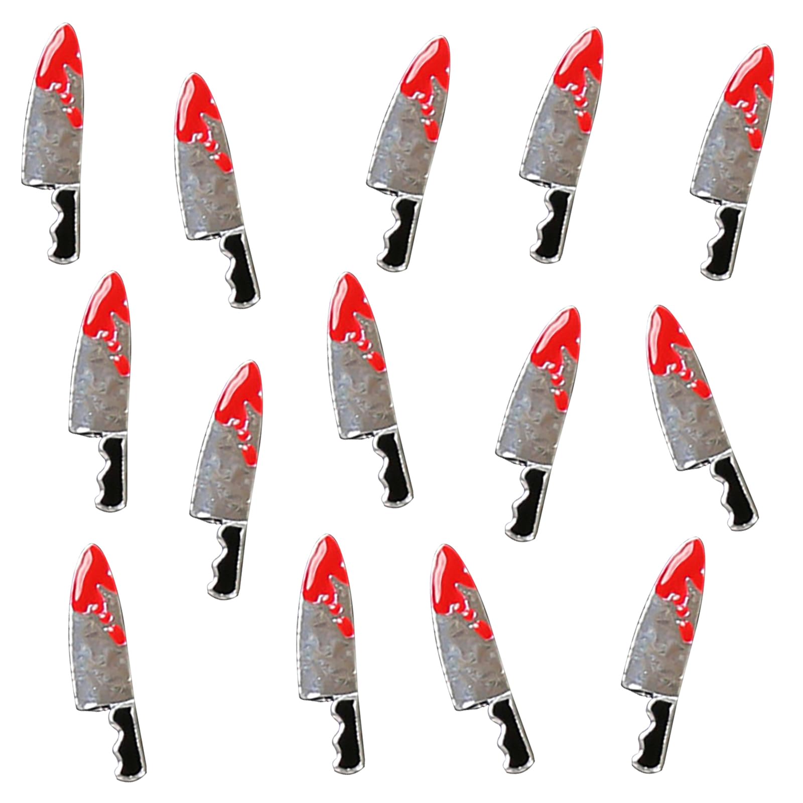 3D Silver Metallic Knife Nail Charms - 14pcs Gothic Alloy Sharp Nail Jewelry for Women & Girls | Halloween Manicure Accessories, Acrylic Nail Decor | Perfect for Goth Fashion, Costume Parties & Spooky Nail Art
