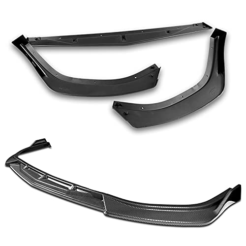 3PCS Front Bumper Lip Kit for 2020-2022 Hyundai Sonata - CK Style Splitter Trim Protection Spoiler & Air Dam Chin Diffuser (Carbon Fiber Look) - Enhance Style & Protection for Street Racing & Car Shows