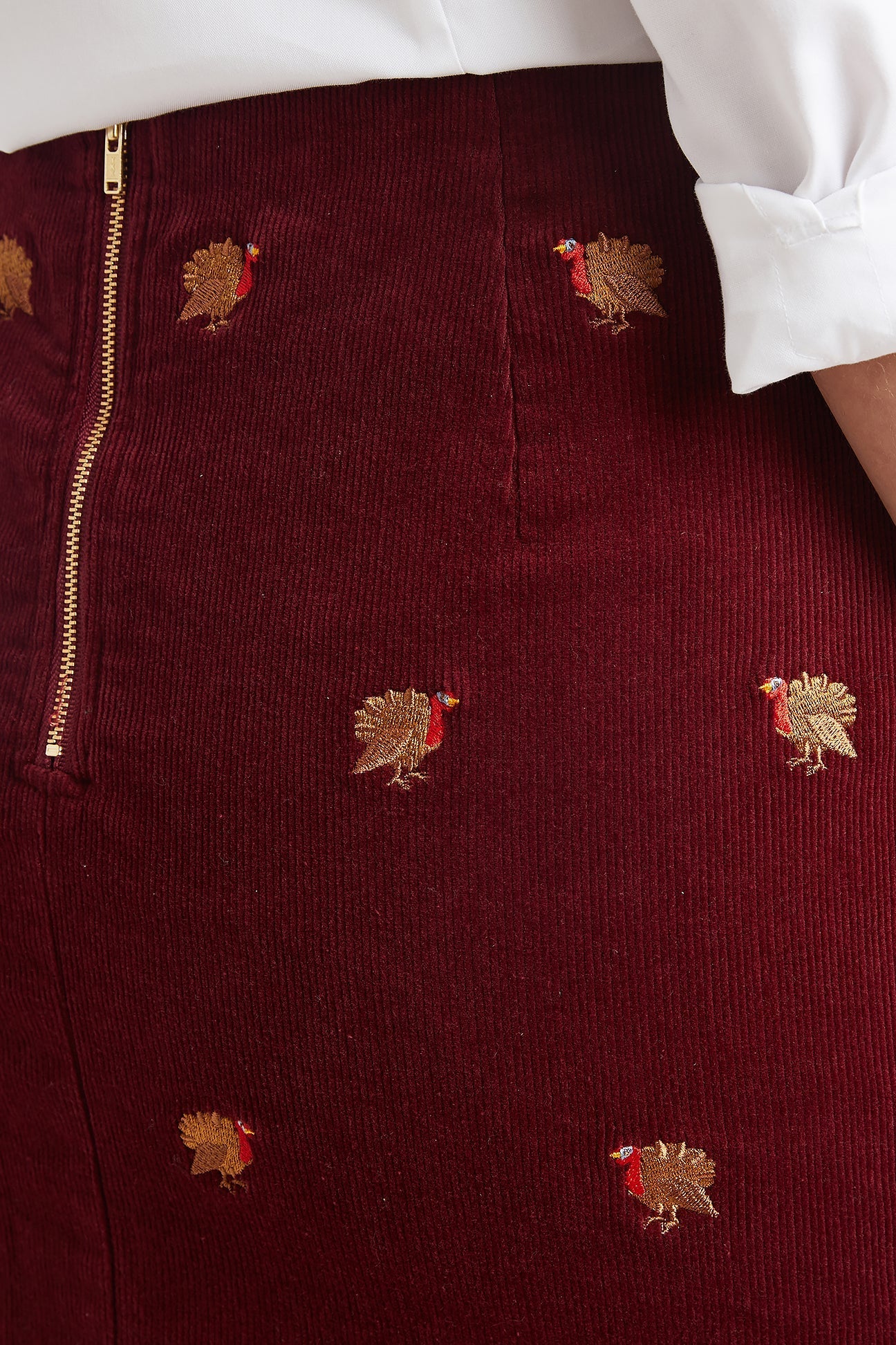 Stylish Ali Corduroy Skirt in Merlot Red - Perfect for Fall Outfits, Turkey Day & Holiday Parties
