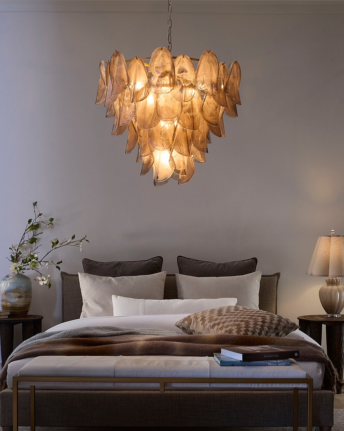 Elegant Magnolia Chandelier - Modern Floral Crystal Ceiling Light Fixture for Dining Room, Bedroom, or Living Room Decor