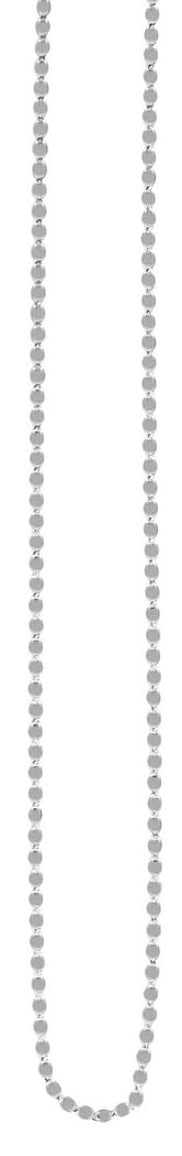 14K White Gold Polished Mirror Sparkle Chain Necklace with Lobster Clasp - Elegant Unisex Jewelry for Women & Men - Perfect for Weddings, Parties and Everyday Wear
