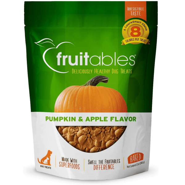 Fruitables Baked Pumpkin & Apple Dog Treats - Healthy Natural Snacks for Small & Large Dogs - Perfect for Training Rewards & Daily Treats