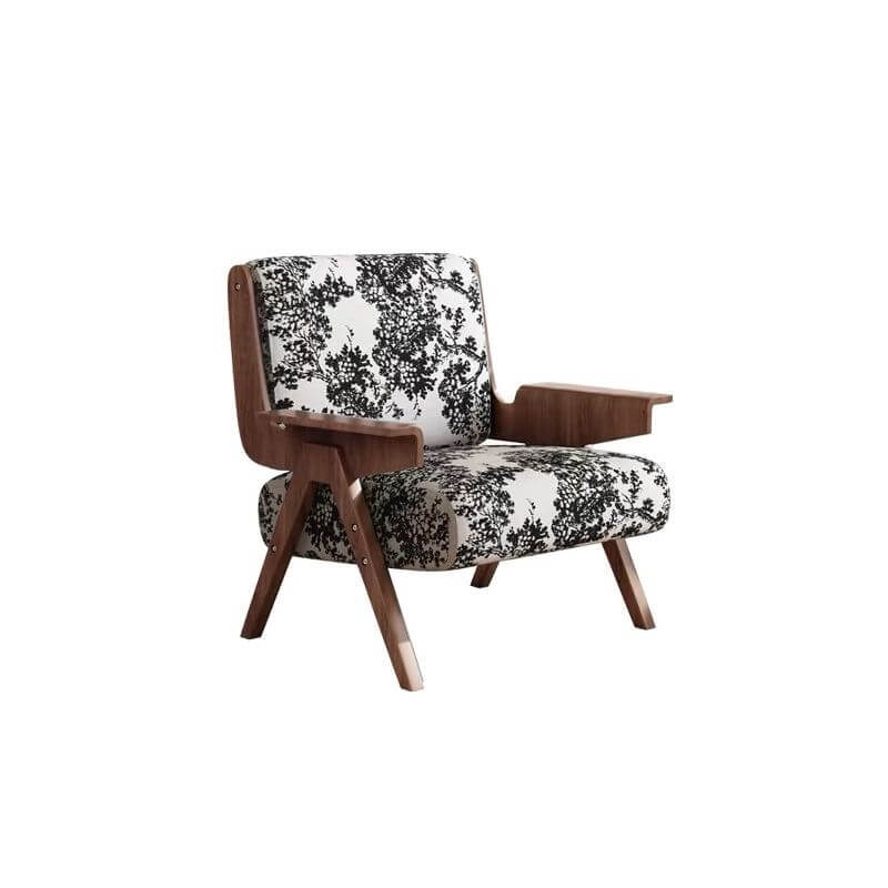 Modern Abstract Striped Solid Color Black Olive Green Armchair with Fixed Back and Arms - Stylish Living Room Chair for Home Office Lounge Reading Nook