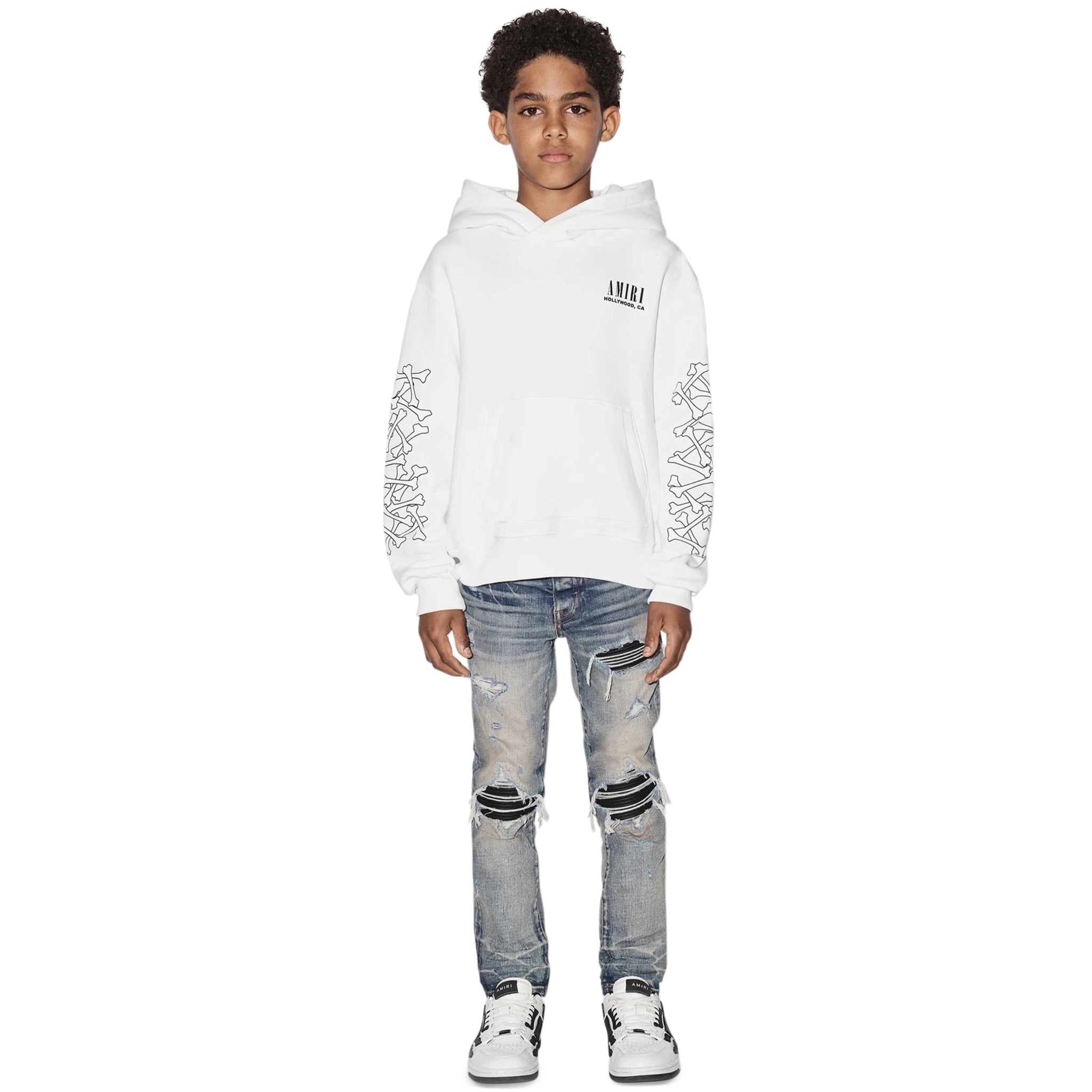 Amiri Kids Bones White Hoodie - Stylish & Comfortable Pullover for Boys & Girls - Perfect for Casual Wear, School & Outdoor Activities