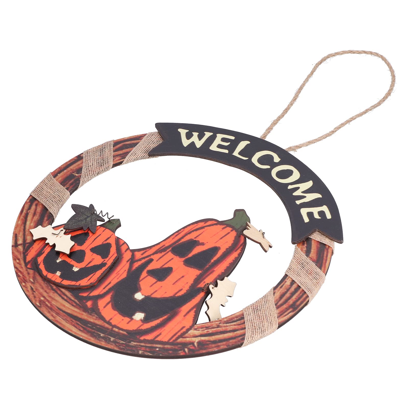 Halloween Welcome Sign - Pumpkin Pattern Waterproof Plywood Board for Haunted Houses, Halloween Parties & Theme Decor | Durable, Odorless Cait Welcome Sign for Indoor/Outdoor Use