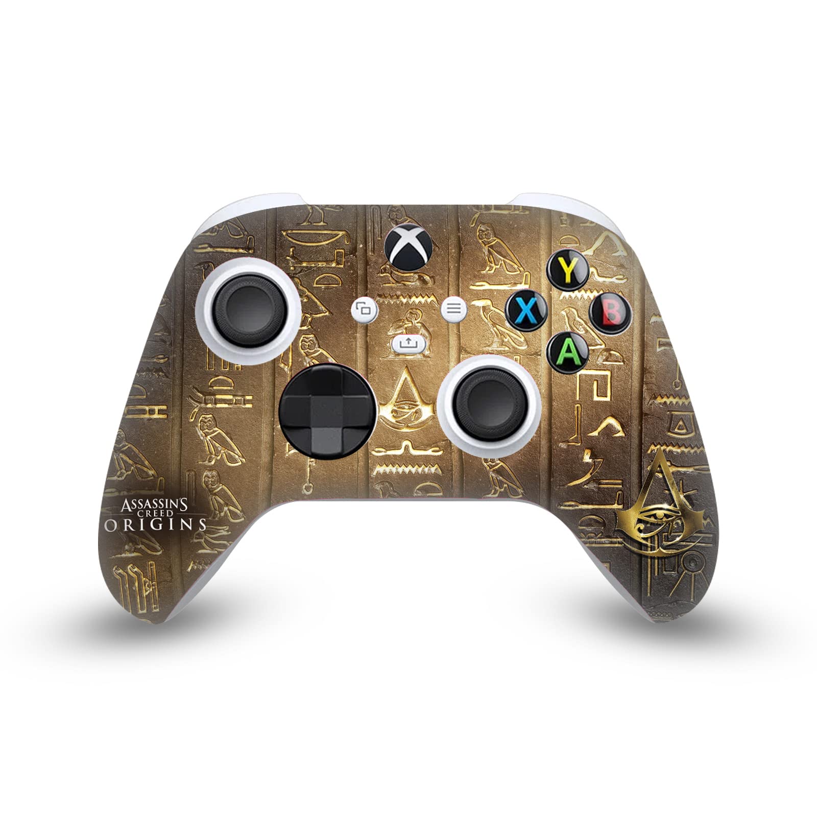 Officially Licensed Assassin's Creed Logo 3D Hieroglyphics Vinyl Sticker - Gaming Skin Decal for Xbox Series X/S Controller - Durable Matte Finish - Perfect for Gamers & Collectors - Enhance Your Gaming Setup with Custom Stickers