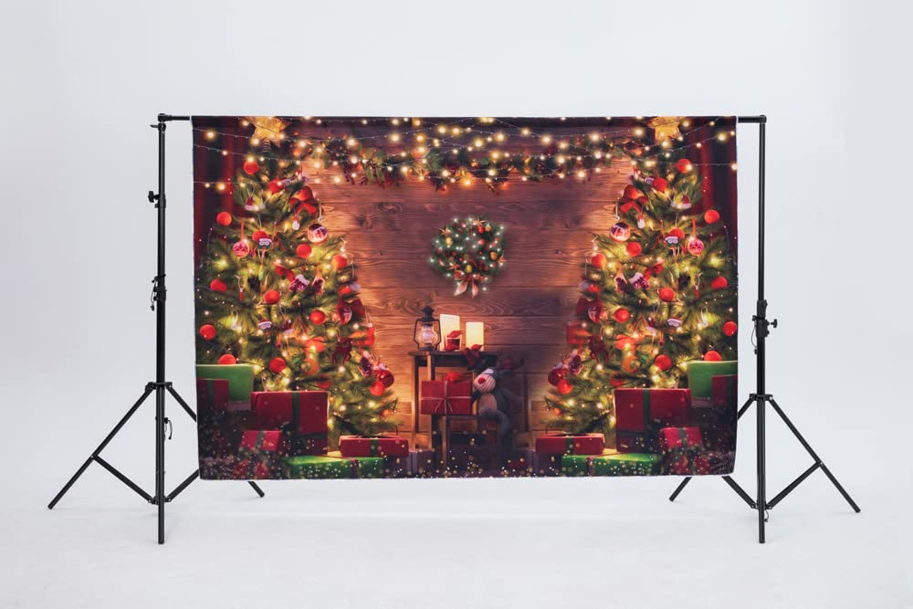8x8ft Christmas Photo Backdrop - Holiday Party Decor, Christmas Tree Background Fabric for Xmas Family Photos & Indoor Decorations