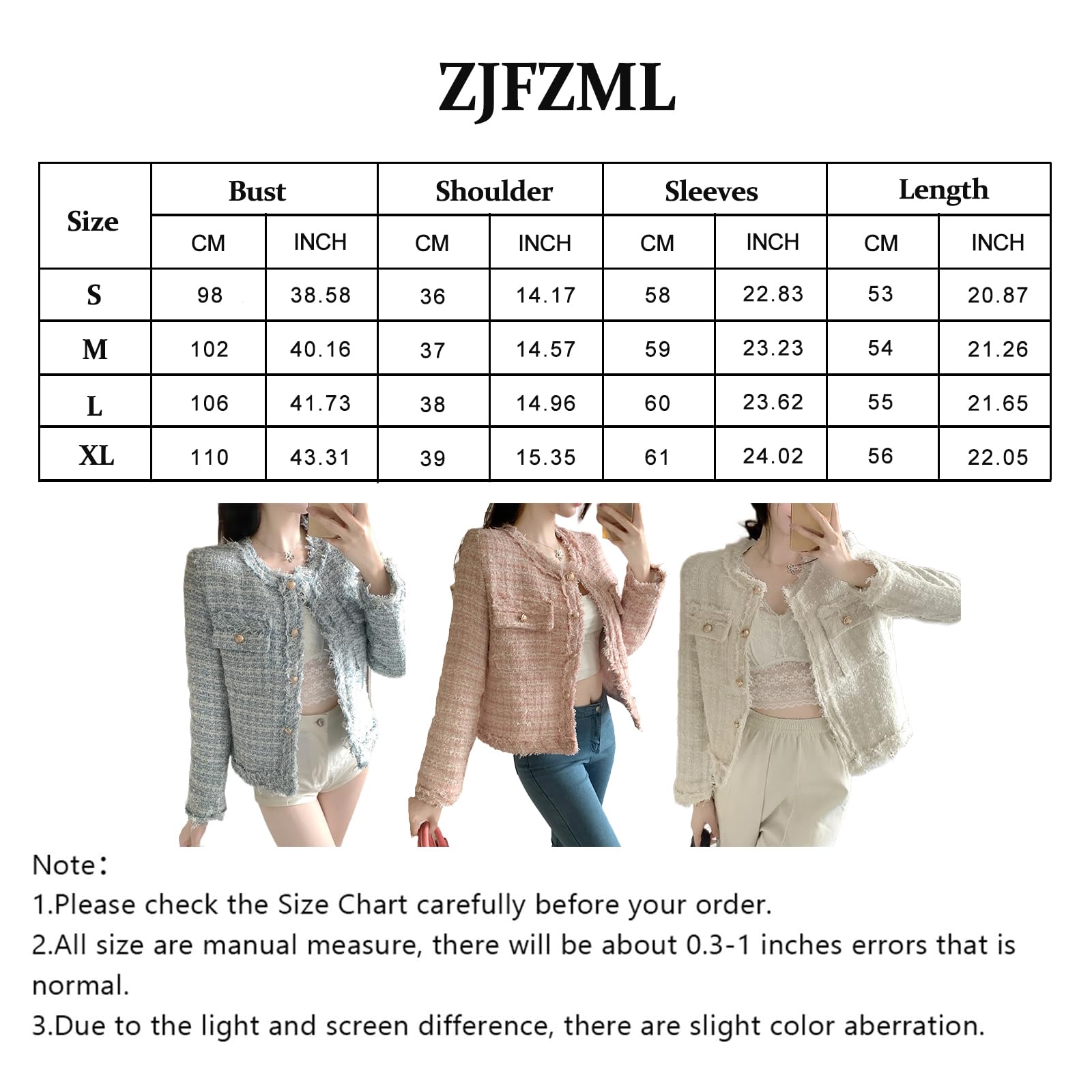 Elegant Women's Plaid Tweed Blazer - Long Sleeve Cropped Jacket for Office Work | Open Front Design, Professional Business Attire, Perfect for Meetings, Interviews and Corporate Events