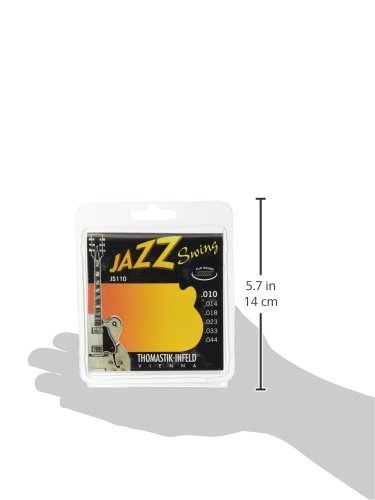 Thomastik-Infeld Jazz Guitar Swing Series 6-String Flatwound Electric Guitar Strings - Pure Nickel Flatwound Set (E, B, G, D, A, E) for Rich Warm Jazz Tone - Perfect for Traditional Jazz, Blues & Studio Recording