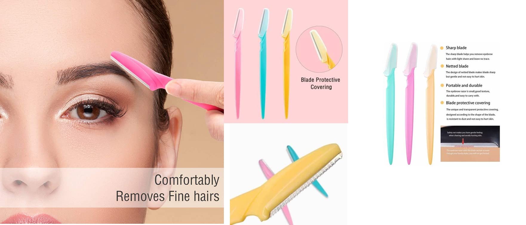 3-in-1 Eyebrow Kit with Eyeliner, Mascara & Eyebrow Pencil + 3 Eyebrow Razors - Perfect for Eyebrow Shaping, Eye Makeup & Grooming | Great for Daily Use, Salon & Travel