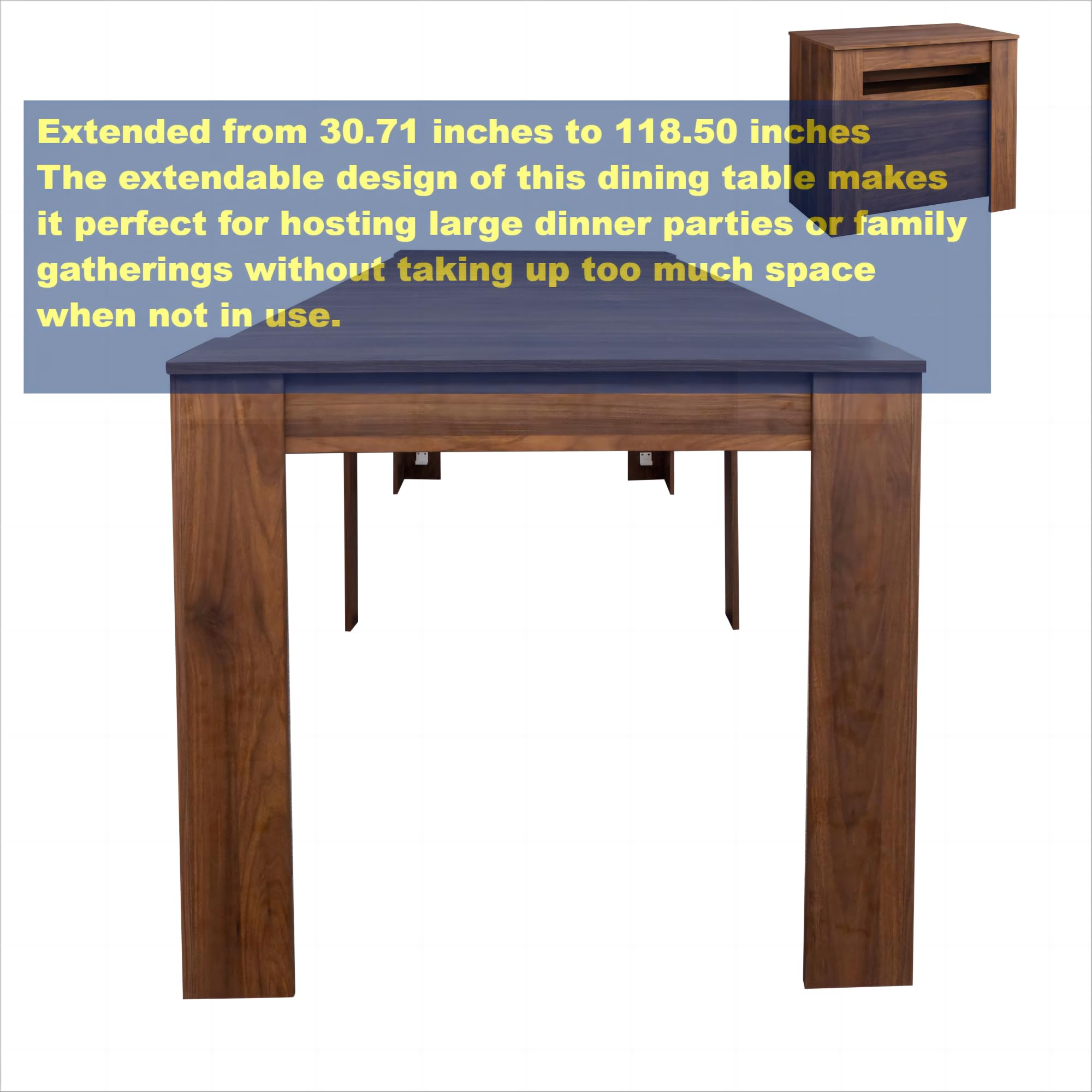 Expandable Folding Dining Table for 6-12 People - 30.71