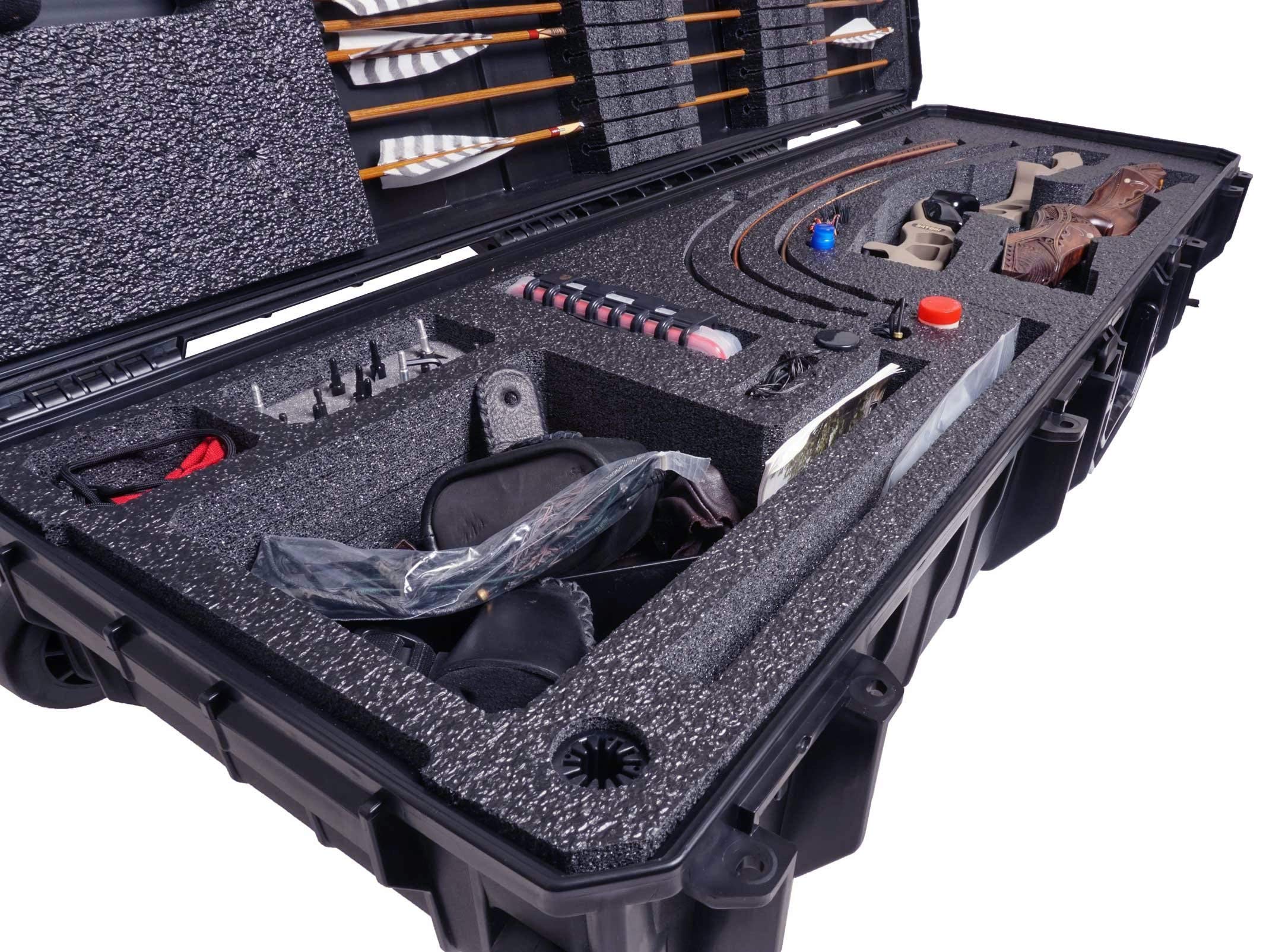 Waterproof Recurve Bow Case with 2 Accessory Boxes – Durable Protection for Archery Equipment – Perfect for Outdoor Hunting & Target Practice