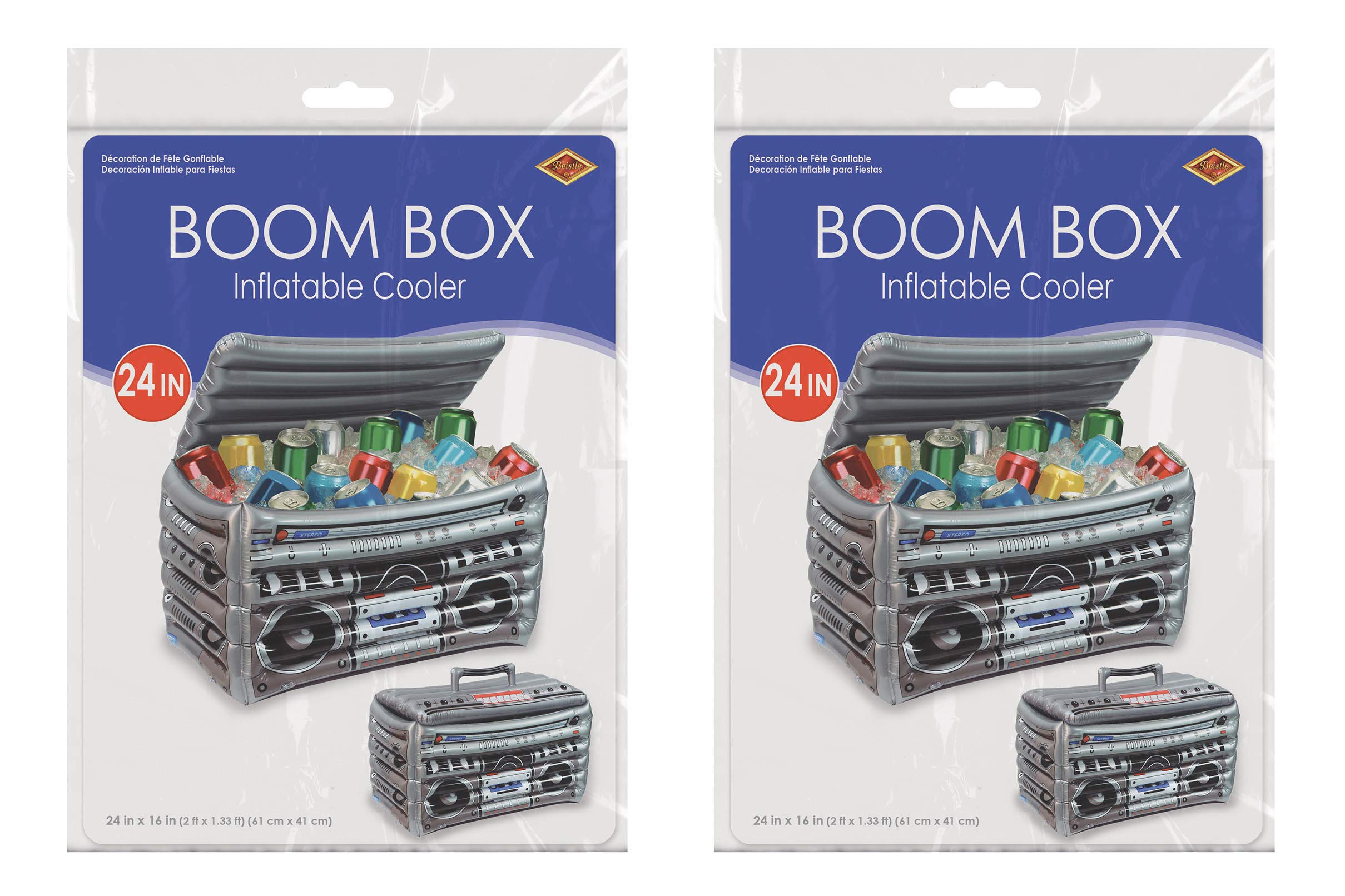 Beistle Inflatable Cooler - Retro 50s & 80s Party Decorations, Portable Beverage Cooler for Drinks, Music Themed Party Supplies - Perfect for Decades Themed Parties, Poolside Gatherings & Outdoor Events