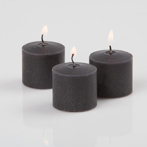 144-Pack Richland Black Unscented Votive Candles with 144 Eastland Frosted Glass Votive Holders - Perfect for Weddings, Parties, and Home Decor