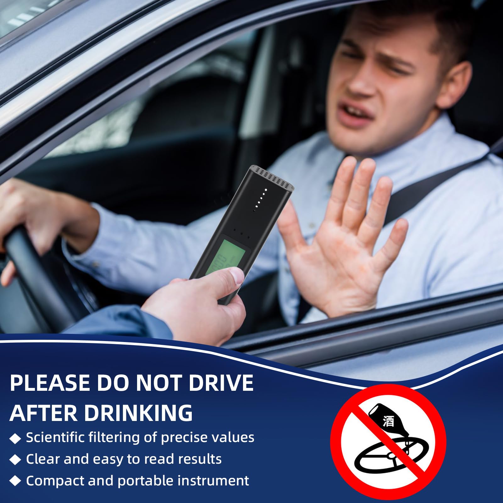 Portable Breathalyzer - Accurate Alcohol Tester for Personal & Professional Use | Drunk Driving Prevention, Workplace Safety & Home Monitoring