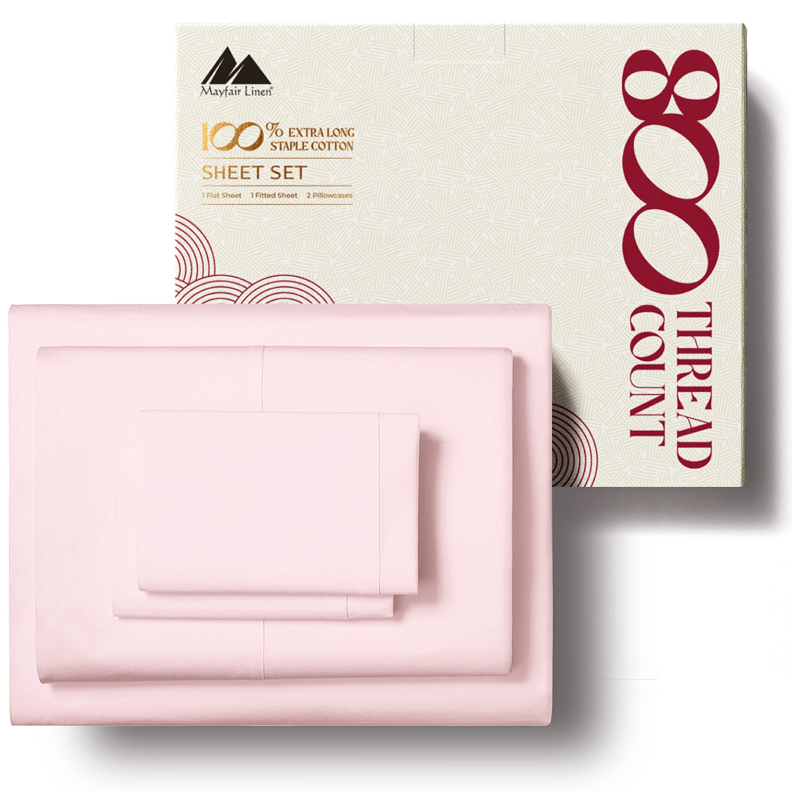 Luxury 800 Thread Count 100% Egyptian Cotton Sheets - Queen Size, Sateen Weave, Deep Pocket (Fits 18