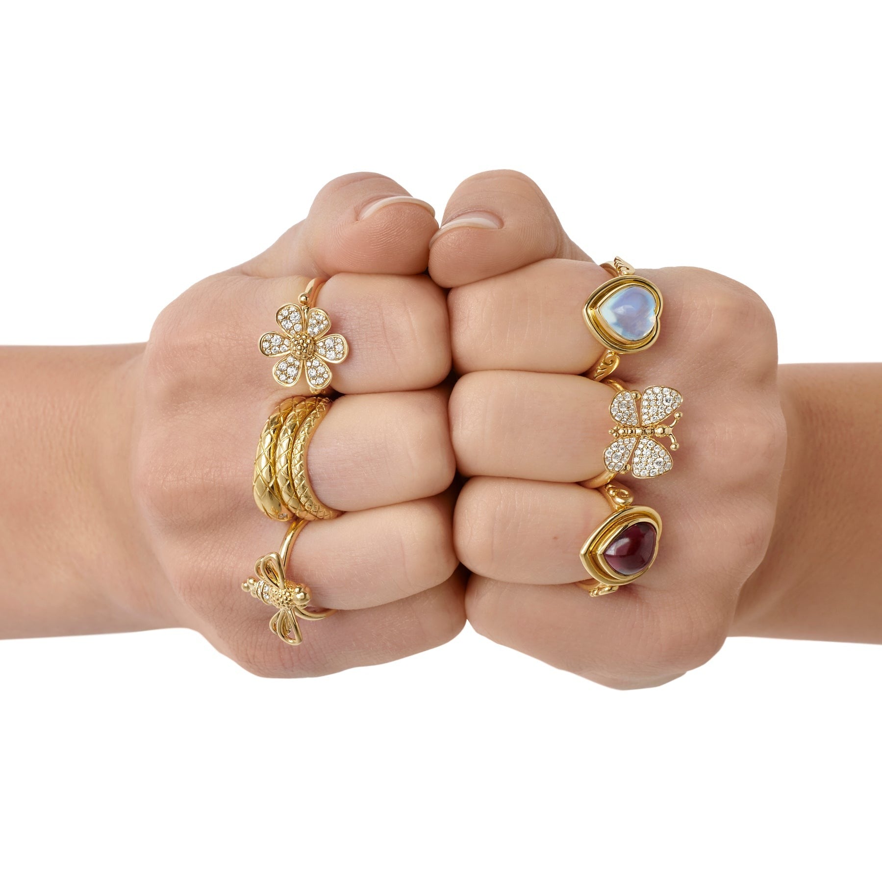 Temple St. Clair Snow Butterfly Ring - 18K Gold Plated Butterfly Jewelry for Women, Elegant Gift for Her | Perfect for Weddings, Anniversaries & Special Occasions