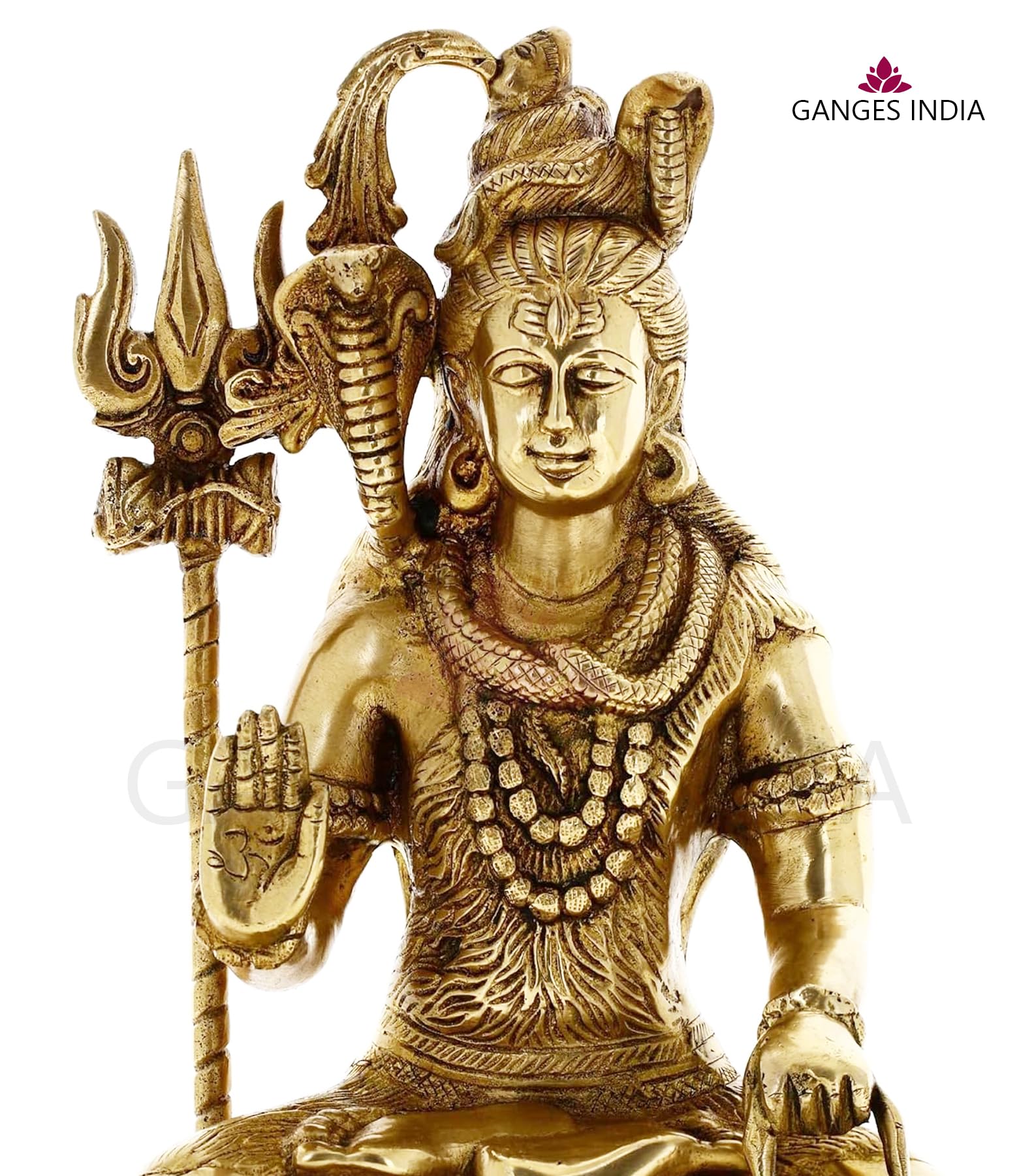 Lord Shiva Brass Statue (Mahadev) - Handcrafted Golden Hindu God Statue for Home Altar, Office Decor & Spiritual Meditation | Perfect for Puja Room, Yoga Studio & Gift