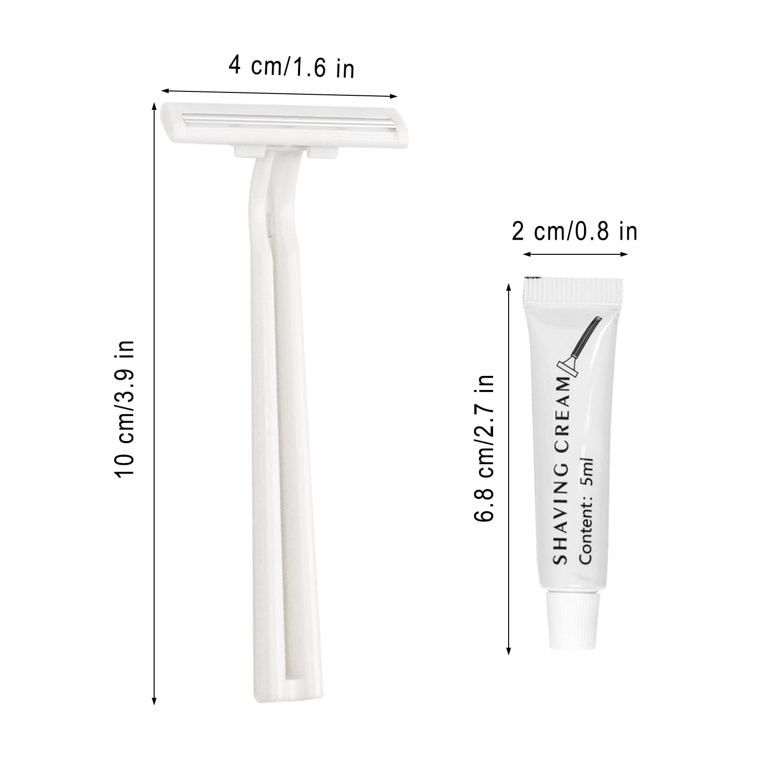 Bulk Disposable Razors with Blade Cover - 30 Pack, Individually Wrapped White Razors with Shaving Cream | Perfect for Hotels, Nursing Homes, Shelters & Travel Essentials