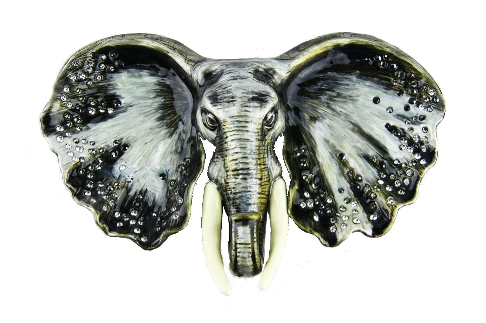 Jay Strongwater Jungle Rare Elephant Trinket Tray - Swarovski Crystal Decor #2 | Elegant Jewelry Organizer & Home Decor for Dresser, Vanity, or Gift Giving