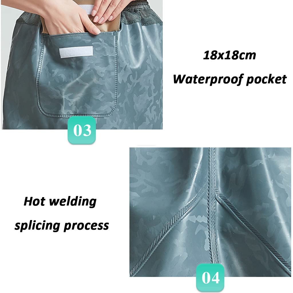 Men's & Women's PVC Waterproof Waist Waders with Boots - Seam Sealed, Sturdy & Durable for Fishing, Hunting & Outdoor Work