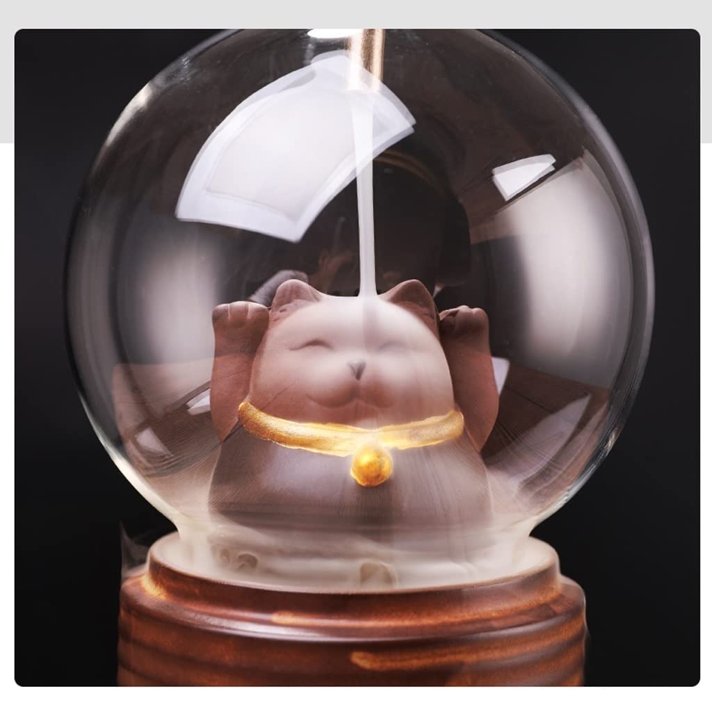 Creative Backflow Incense Burner - Lucky Pig Ceramic Aroma Diffuser for Home Decor & Meditation | Household Incense Holder Ornament | Feng Shui Gift Idea (Color: A)