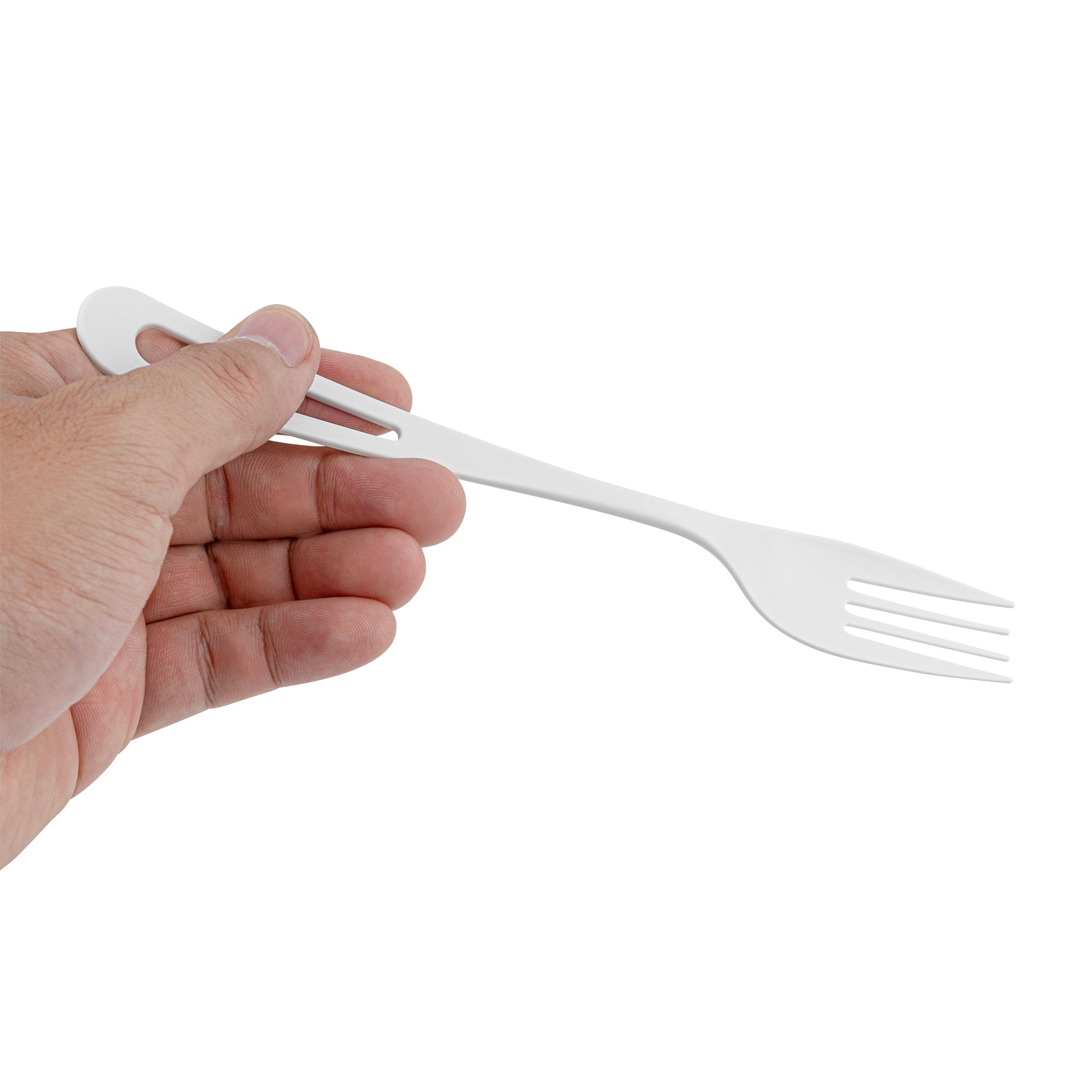 Eco-Friendly White CPLA Compostable Forks - Heat Resistant 7.5