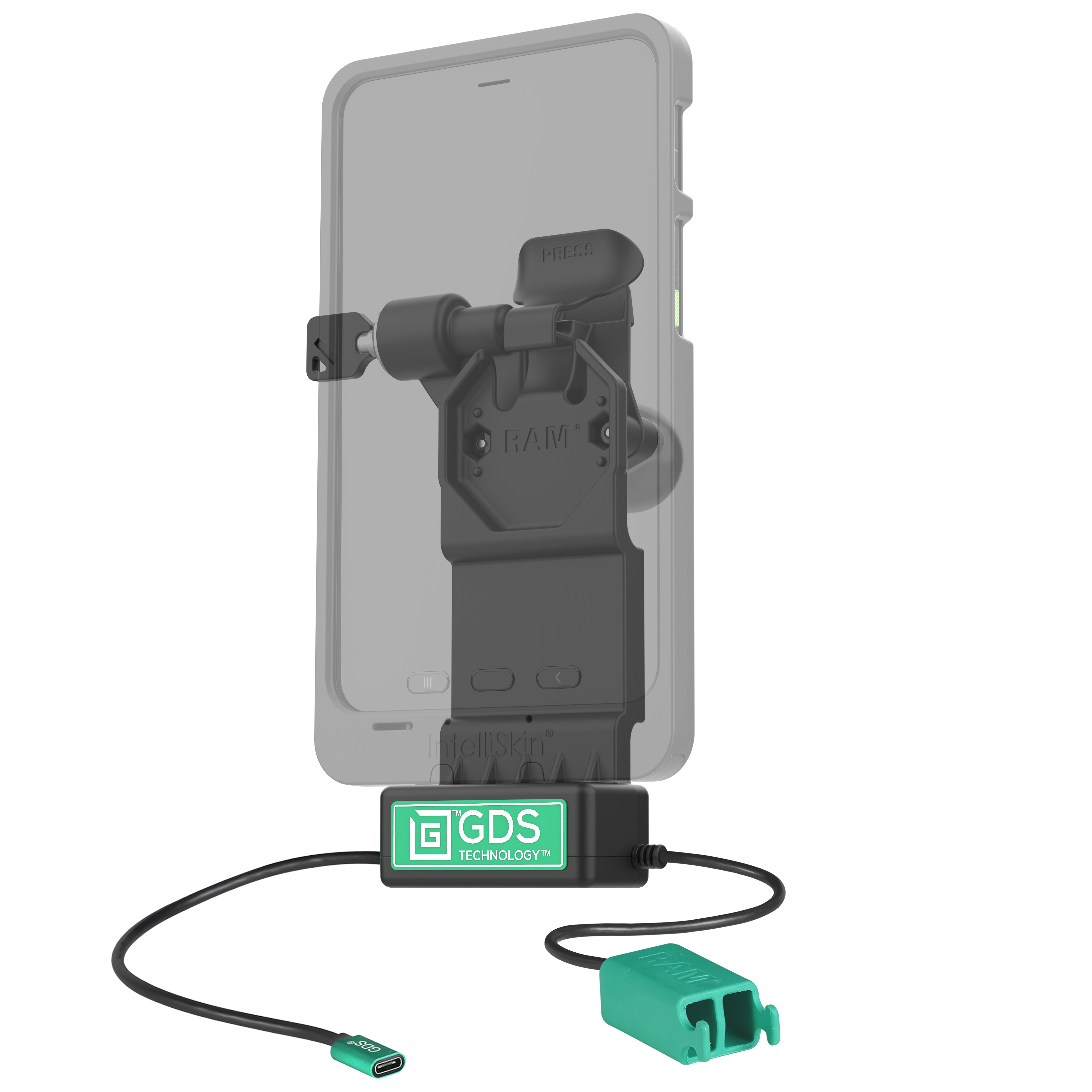 GDS® Uni Conn™ Left Locking Power + Dual USB A Dock (RAM GDS DOCKLL U1CD2U) - Secure Charging Station for Truck, RV & Marine Use