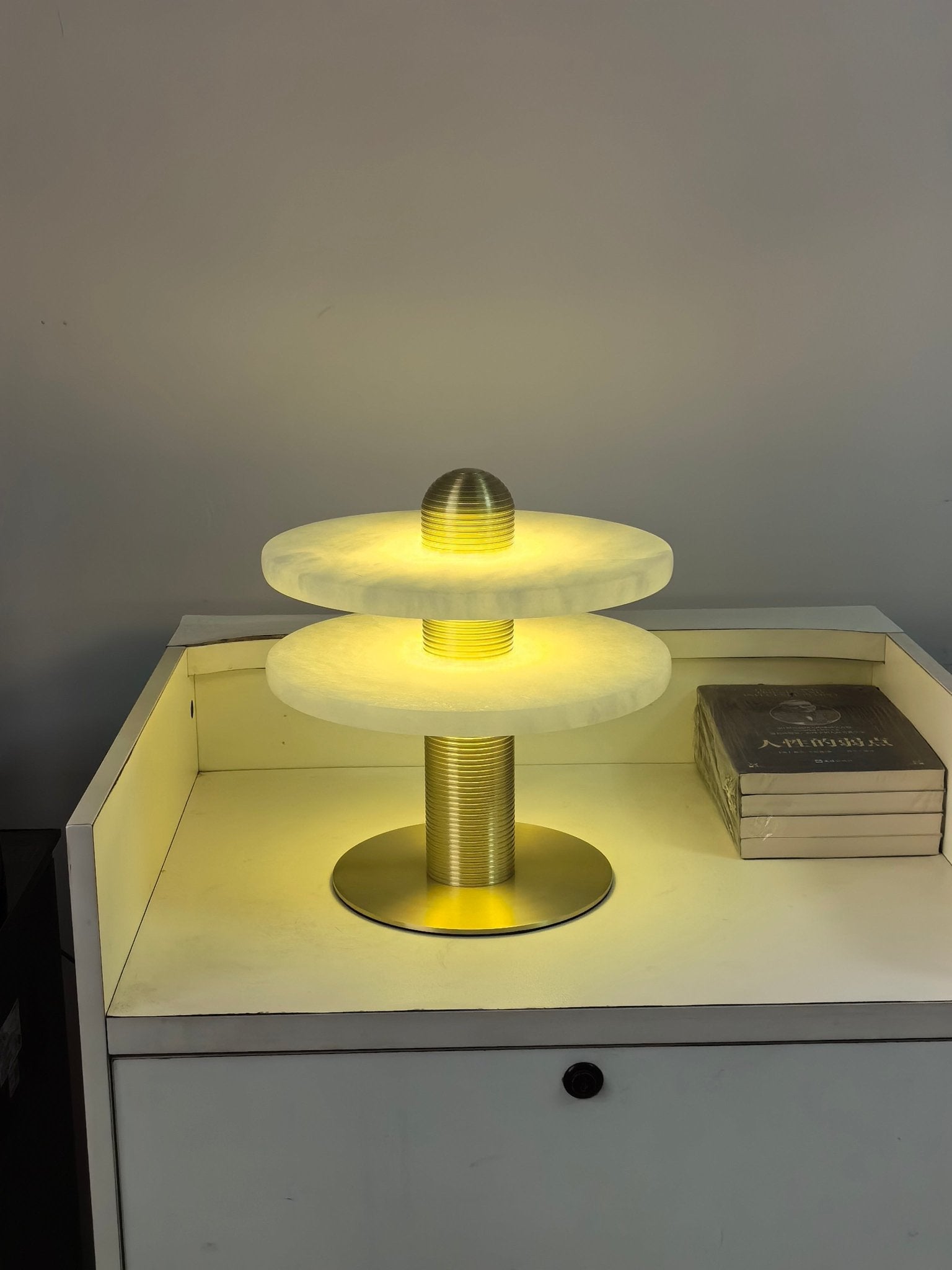 Alabaster Comet Table Lamp - Modern Bedside & Living Room Lighting for Home Decor | Nightstand, Office Desk, Dorm Room