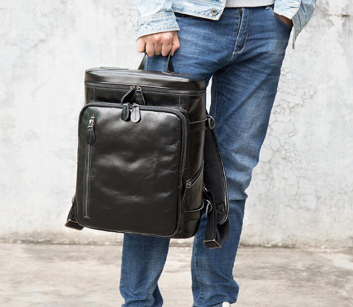 Stylish Large Black Leather Backpack for Women - Professional Work Bag with Laptop Compartment - Perfect for Office, Commuting & Travel
