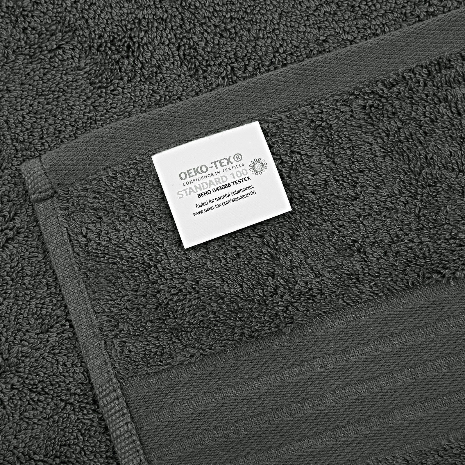 Premium 6-Piece Ultra Soft & Highly Absorbent Cotton Bath Towel Set - Charcoal Gray | Spa, Bathroom, Hotel & Home Luxury Essentials