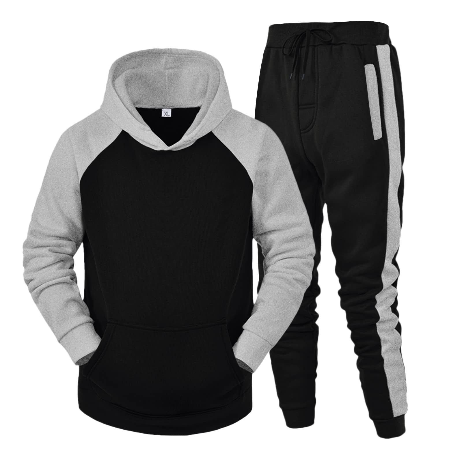 JUNGE Men's 2-Piece Jogging Suits - Athletic Hoodie & Sweatpants Set for Running, Gym & Casual Wear | Breathable Activewear for Men